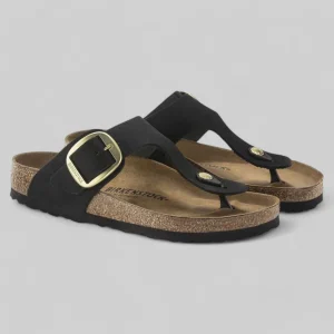 1024019 GIZEH BIG BUCKLE BLACK NUBUCK LEATHER