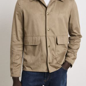 Reworked 3438 Giacca in alcantara sabbia