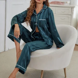 Pigiama da donna a maniche lunghe 100% seta | La Parisienne