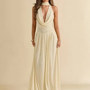 Maxi abito donna con collo aderente | La Parisienne