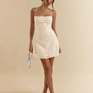 Mini abito jacquard con schiena nuda | La Parisienne