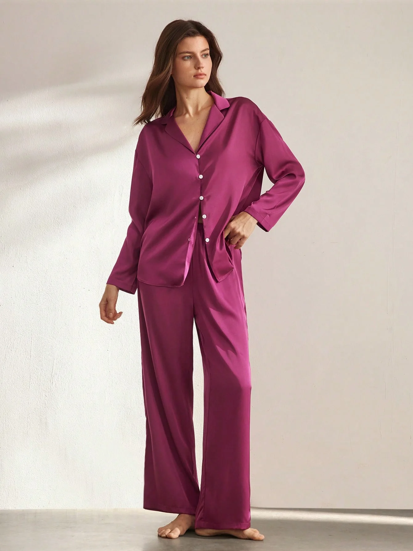 Pigiama con maniche lunghe 100% seta di gelso | La Parisienne - immagine 5