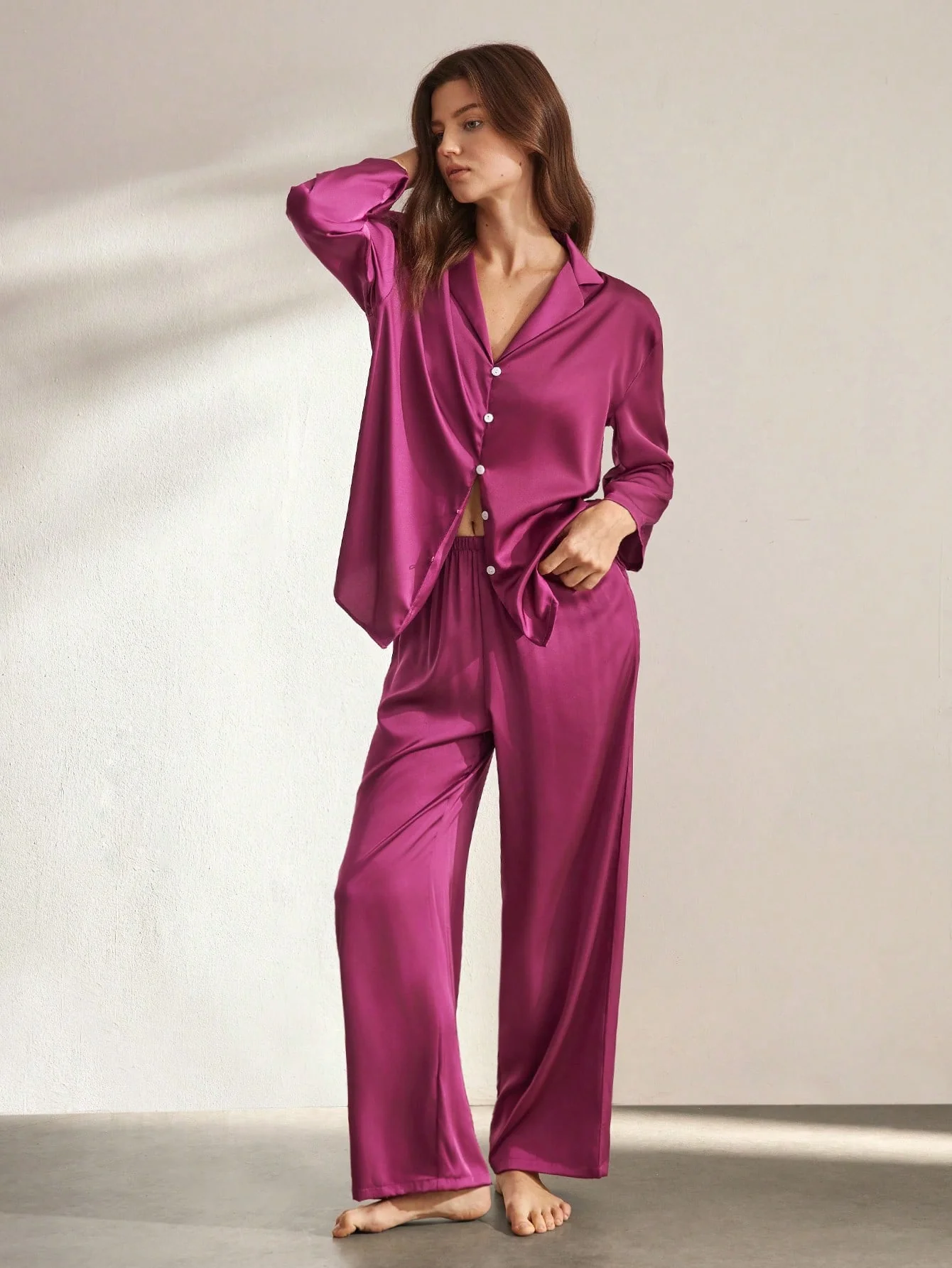 Pigiama con maniche lunghe 100% seta di gelso | La Parisienne - immagine 9