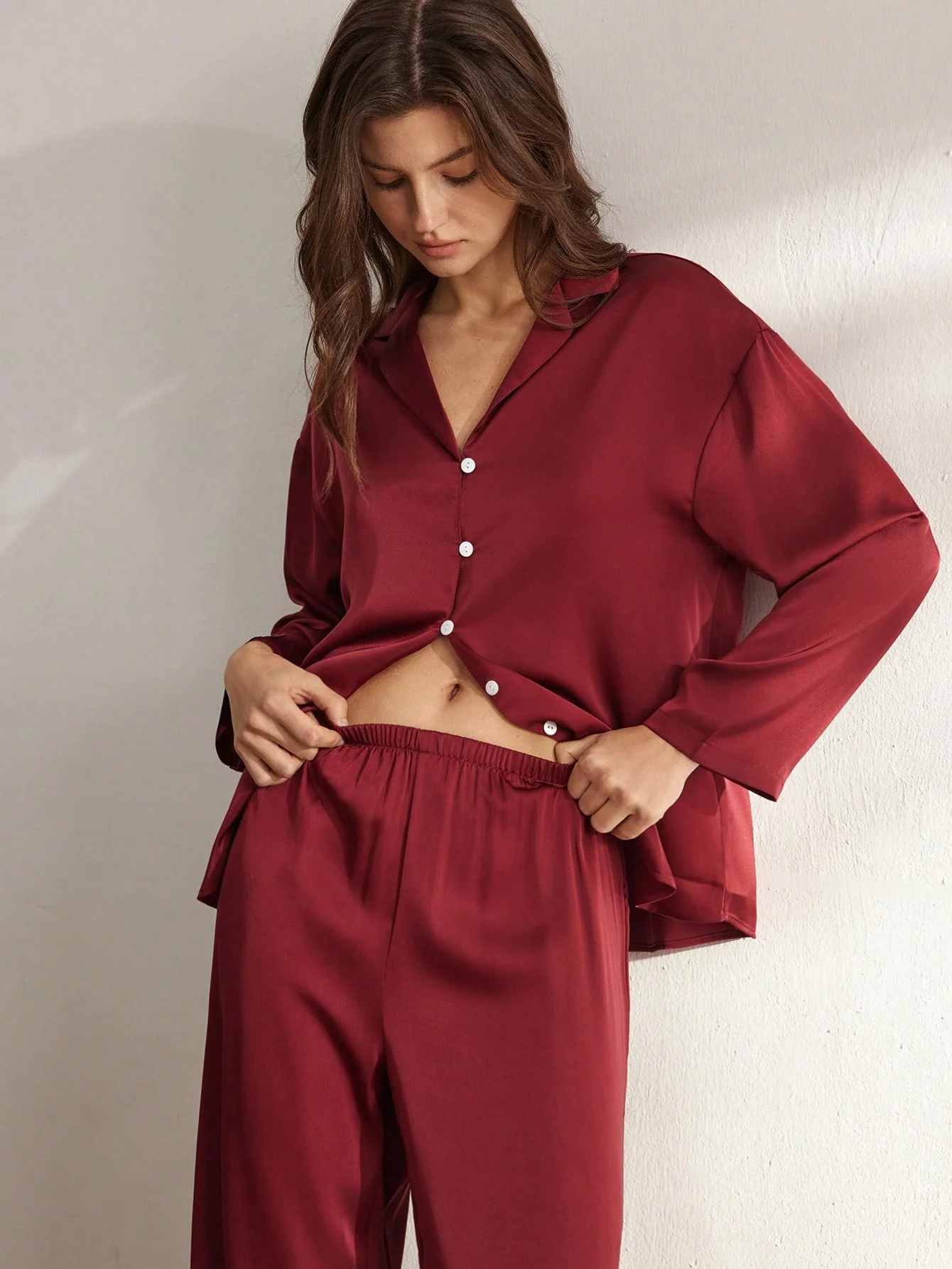 Pigiama con maniche lunghe 100% seta di gelso | La Parisienne - immagine 6