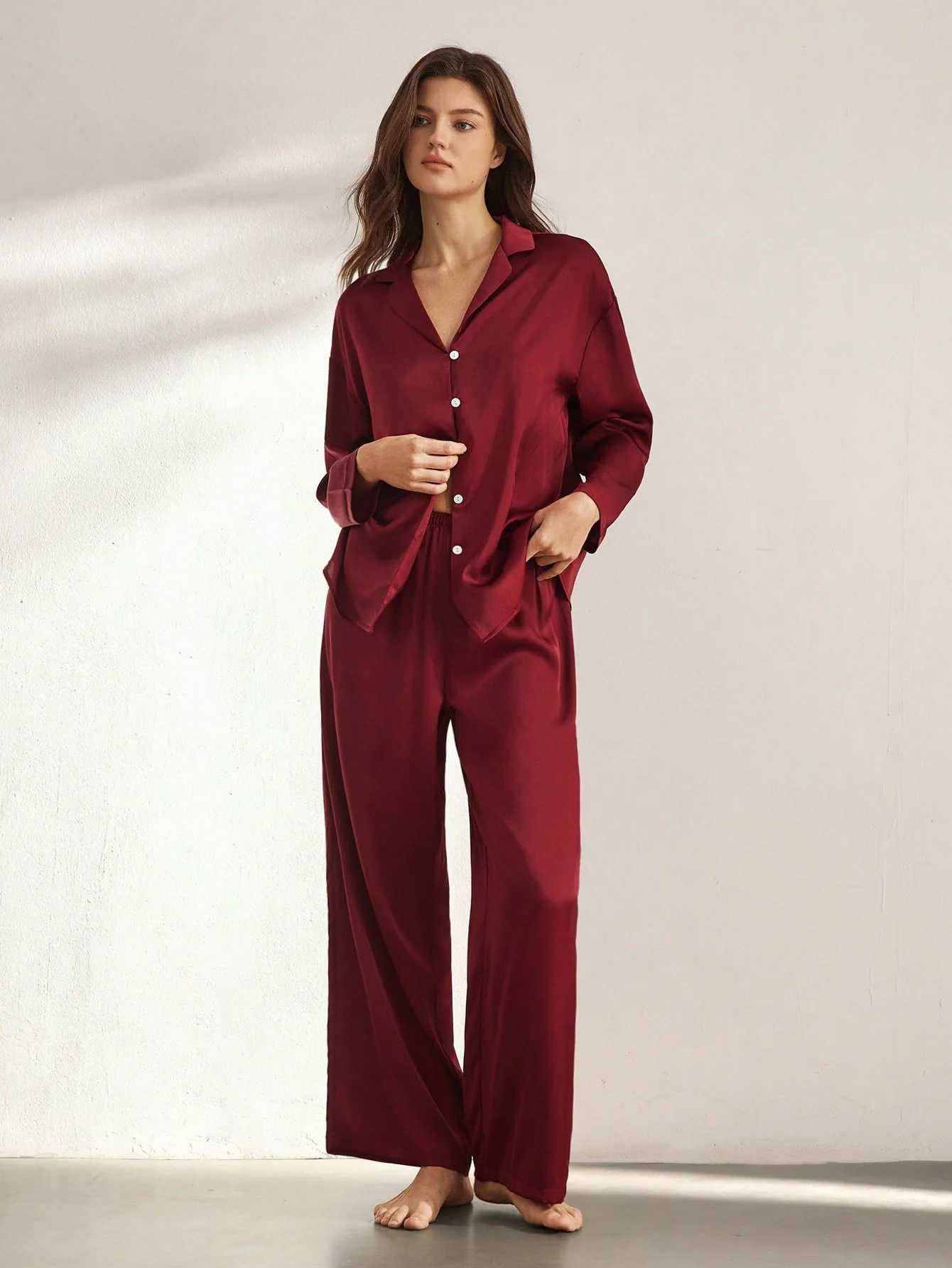 Pigiama con maniche lunghe 100% seta di gelso | La Parisienne - immagine 8