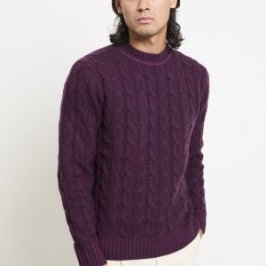 Daniele Fiesoli 2762 Maglione vinaccia trecce