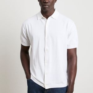 Reworked 3448 Camicia manica corta in maglina bianca