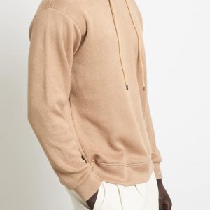 Reworked 2539 Maglia caramello cappuccio