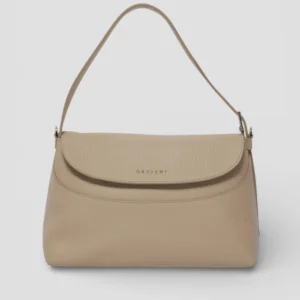 SS26-B02176-SOF BORSA A SPALLA  NANA SOFT IN PELLE MARTELLATA CON TRACOLLA  SABBIA