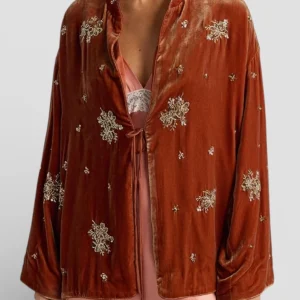 SS26-25DMMOJA002_25DMO03 GIACCA OPERA IN VELLUTO RICAMATO - SALMONE