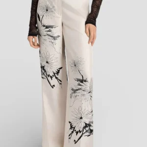 SS26-265MMOPA040_265MO02  PANTALONI MISAKI IN TWILL CON STAMPA PIAZZATA - BIANCO/NERO