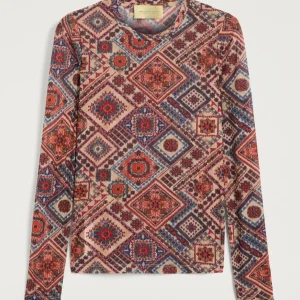 SS26-265MMOTS011_265MO45 TSHIRT WAINA IN CHARMEUSE STRETCH MORBIDO - MULTICOLOR ROSATO