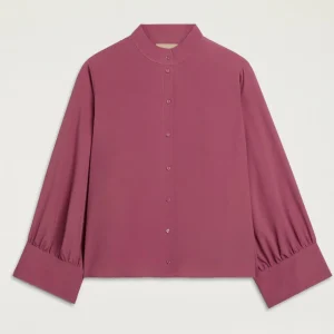 SS26-265MMOSH040_265MO04  CAMICIA FRANKLIN IN ACETATO SETA UNITO - MALVA