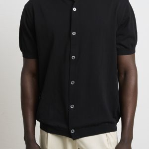 Reworked 3447 Camicia manica corta in maglina nera