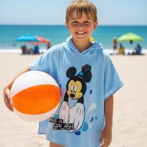 Asciugamano Poncho Bimbo Disegno Mickey