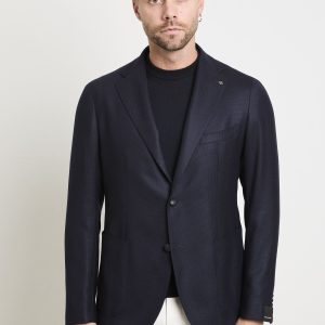 Tagliatore 2653 Giacca blu operato fresco di lana