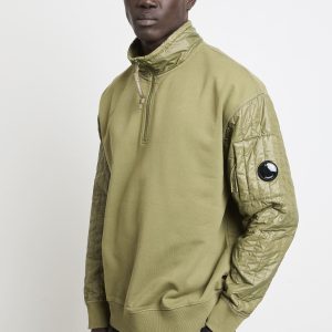 CP Company 2073 Felpa verde mezza zip
