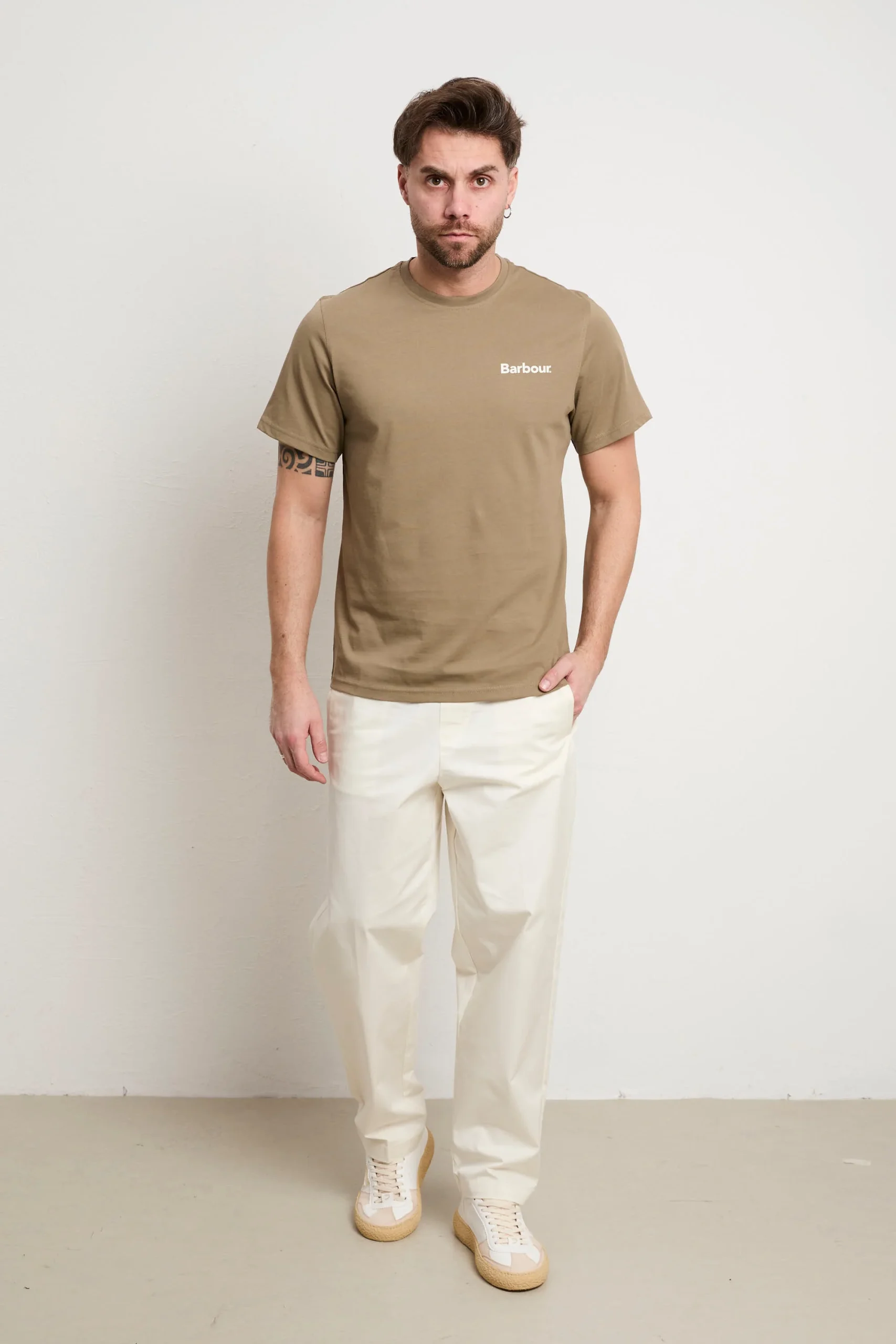 Barbour 3088 T-shirt verde con stampa - immagine 7
