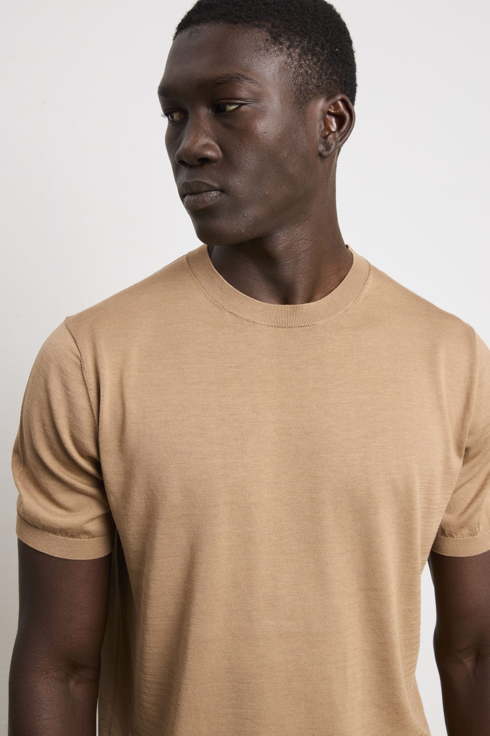 Kangra 3212 T-shirt in maglina seta e cotone tabacco - immagine 3