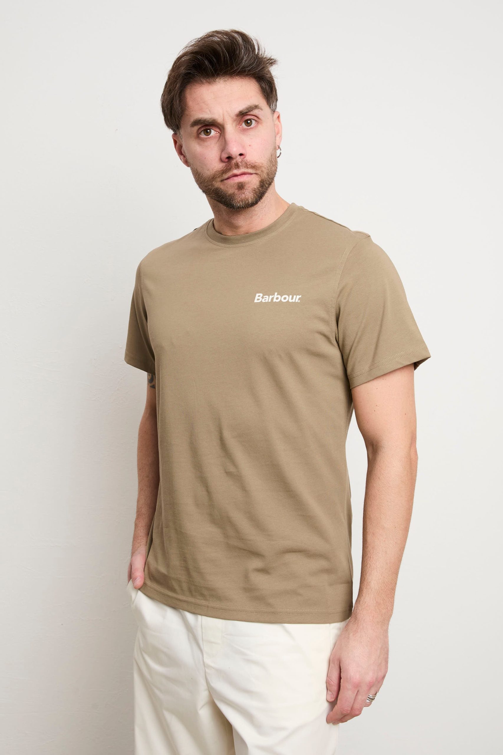 Barbour 3088 T-shirt verde con stampa - immagine 6
