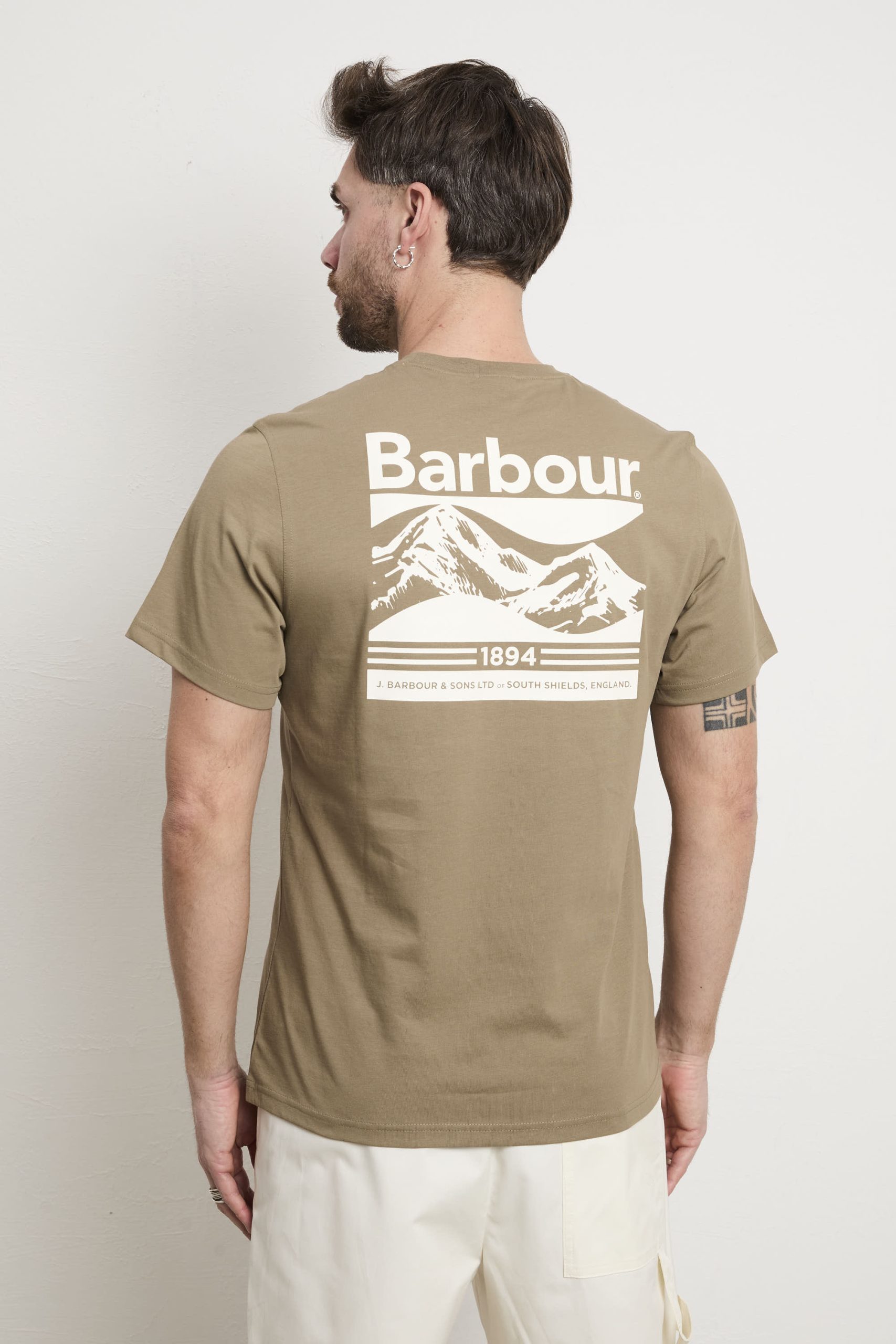 Barbour 3088 T-shirt verde con stampa - immagine 3