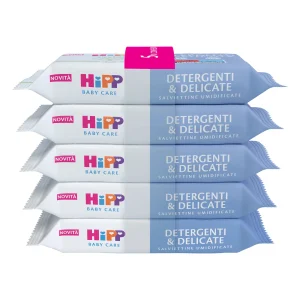 HiPP Baby Care Salviette Detergenti & Delicate 99% acqua 240 pezzi (5x48 pezzi)