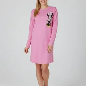 Camicia Da Notte Caldo Cotone Disegno Disney Minnie