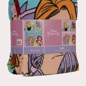 Plaid Pile Coral Pile Sherpa 100x140 Disney Principesse