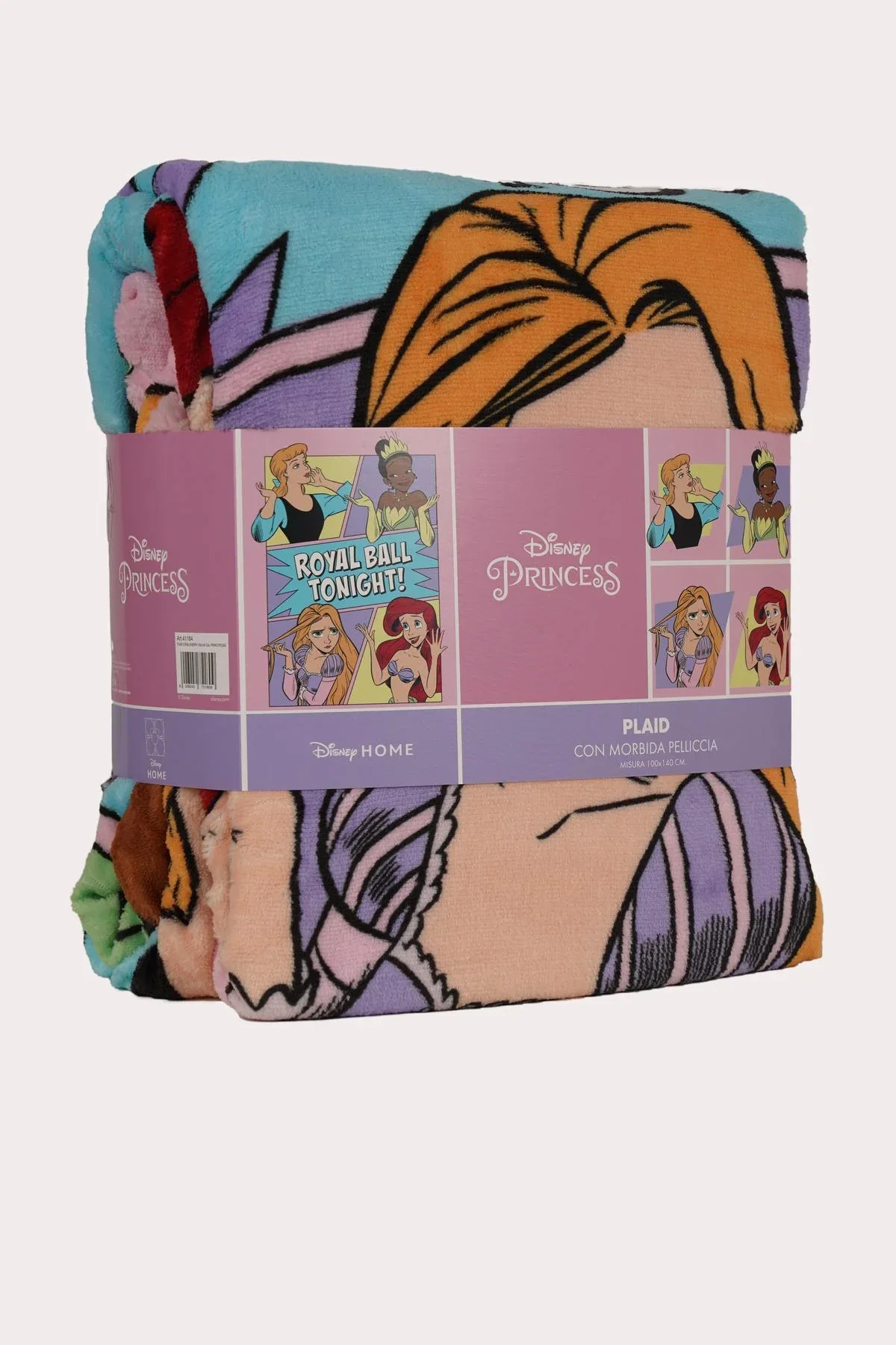 Plaid Pile Coral Pile Sherpa 100x140 Disney Principesse