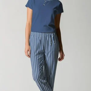 Pigiama Donna Serafino Mezza Manica Pantalone Lungo