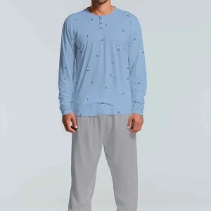 Kiwear Pigiama Lungo Uomo Jersey Comfort