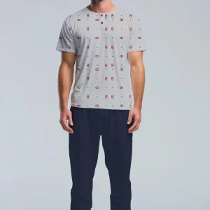 Pigiama Uomo  Mezza Manica Pantalone Lungo