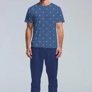 Pigiama Uomo  Mezza Manica Pantalone Lungo