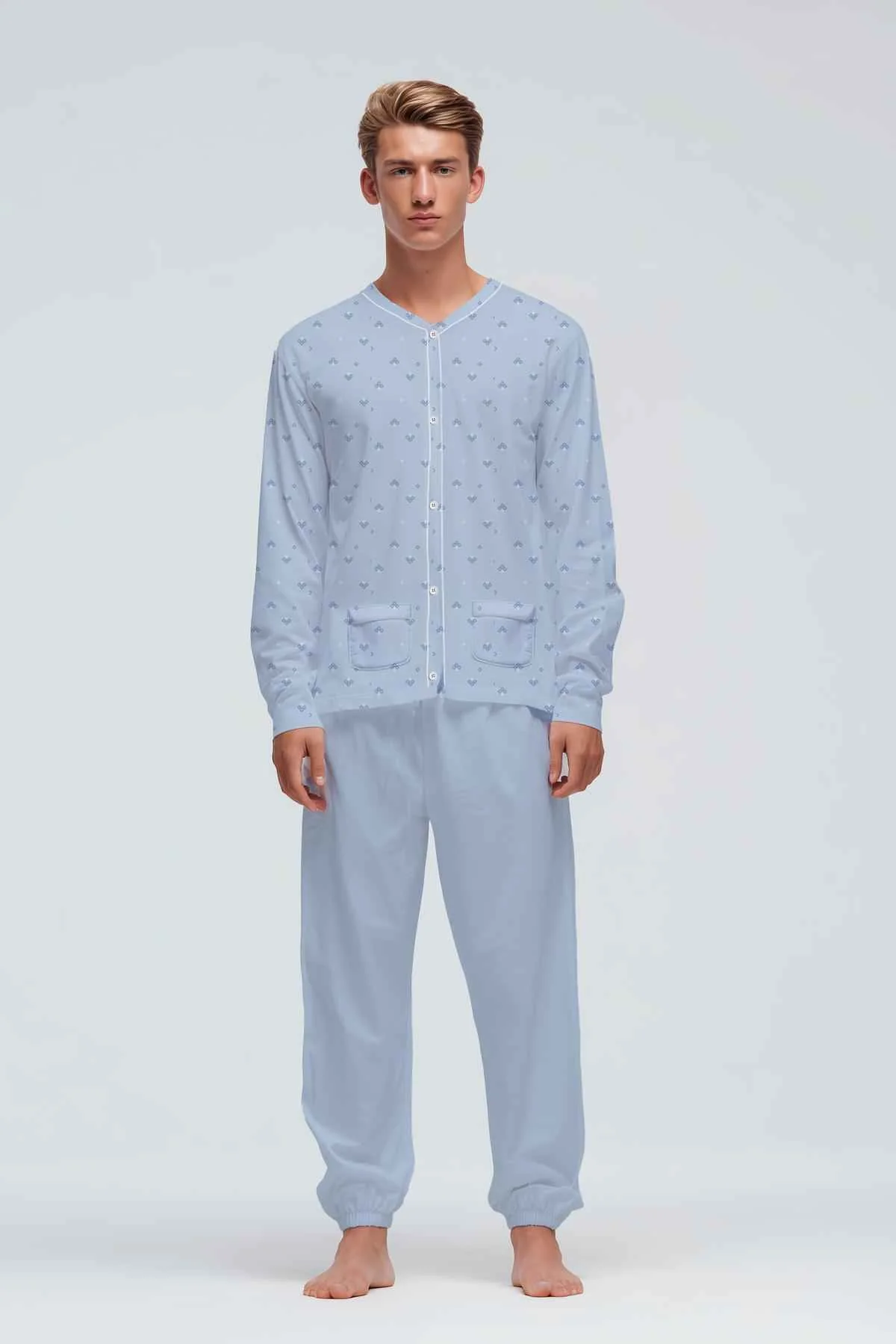 Pigiama Uomo Kiwear Jersey Lungo Comfort