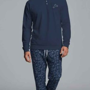 Kiwear Pigiama Uomo Jersey ML PL - Vestibilità Extra Lunga