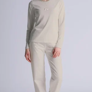 Pigiama Donna Serafino Manica Lunga Pantalone Lungo