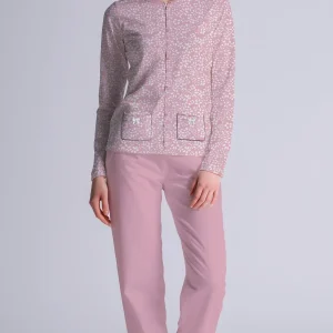 Pigiama Donna  Manica Lunga Pantalone Lungo Aperto