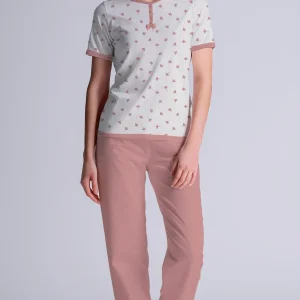 Pigiama Donna Serafino Mezza Manica Pantalone Lungo