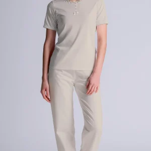 Pigiama Donna Serafino Mezza Manica Pantalone Lungo