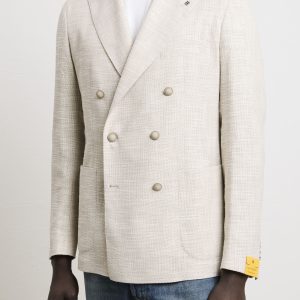 Tagliatore 3555 Giacca tramata doppio petto panna