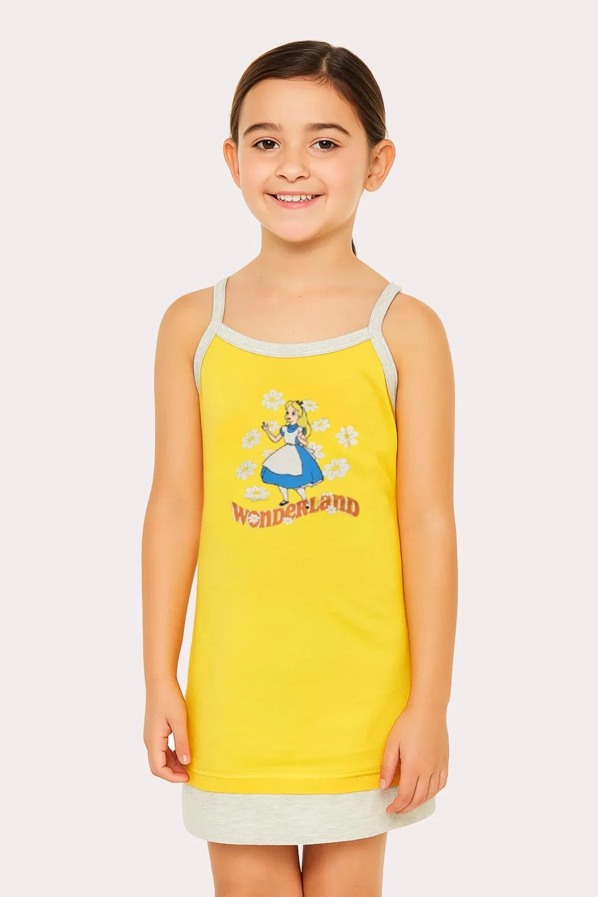 Camicia Da Notte Bimba Spalline Disegno Alice