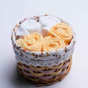 Set 5 Lavette In Cestino - Disegno Romantique