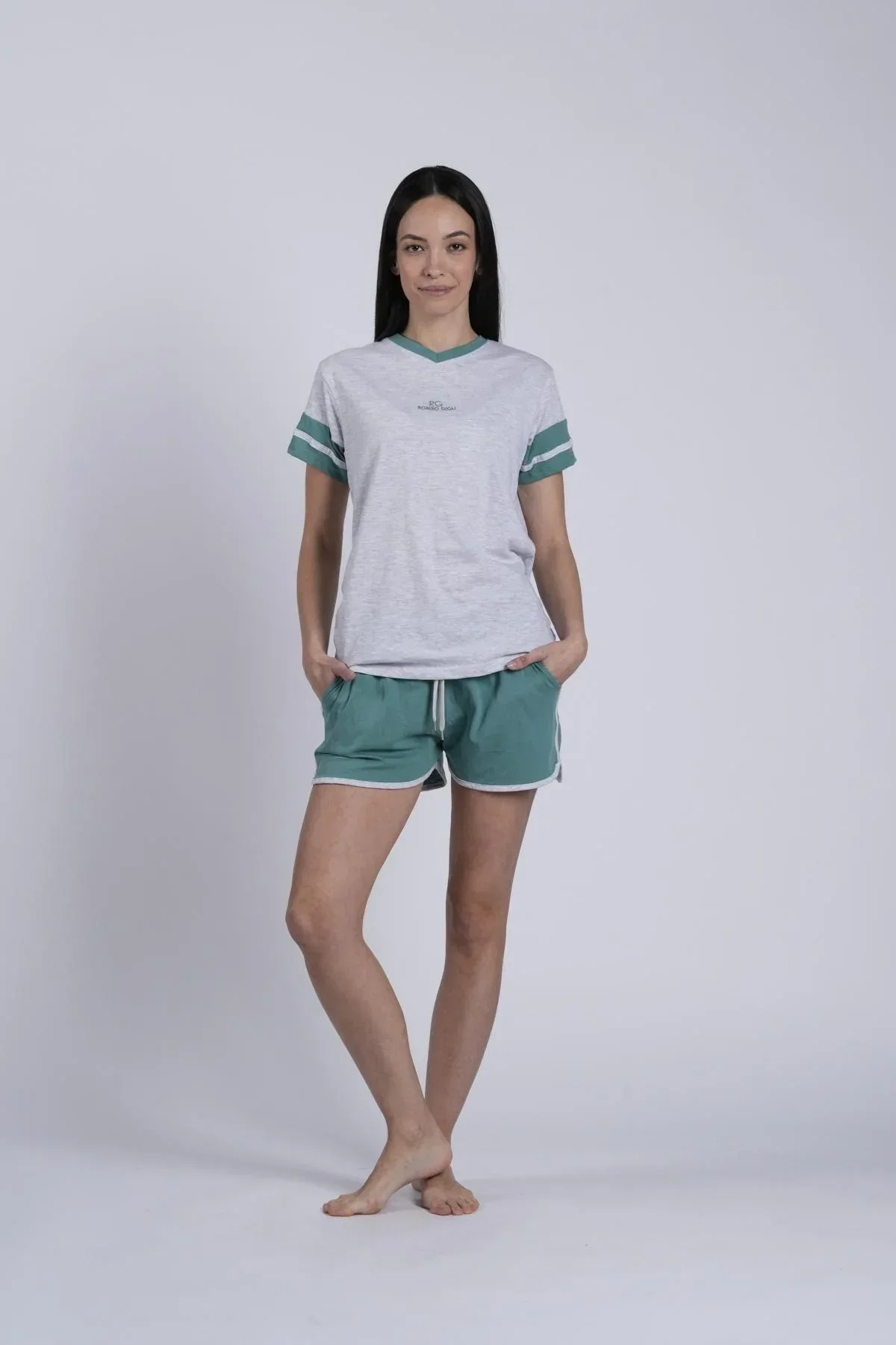 Pigiama Donna Mezza Manica Pantalone Corto