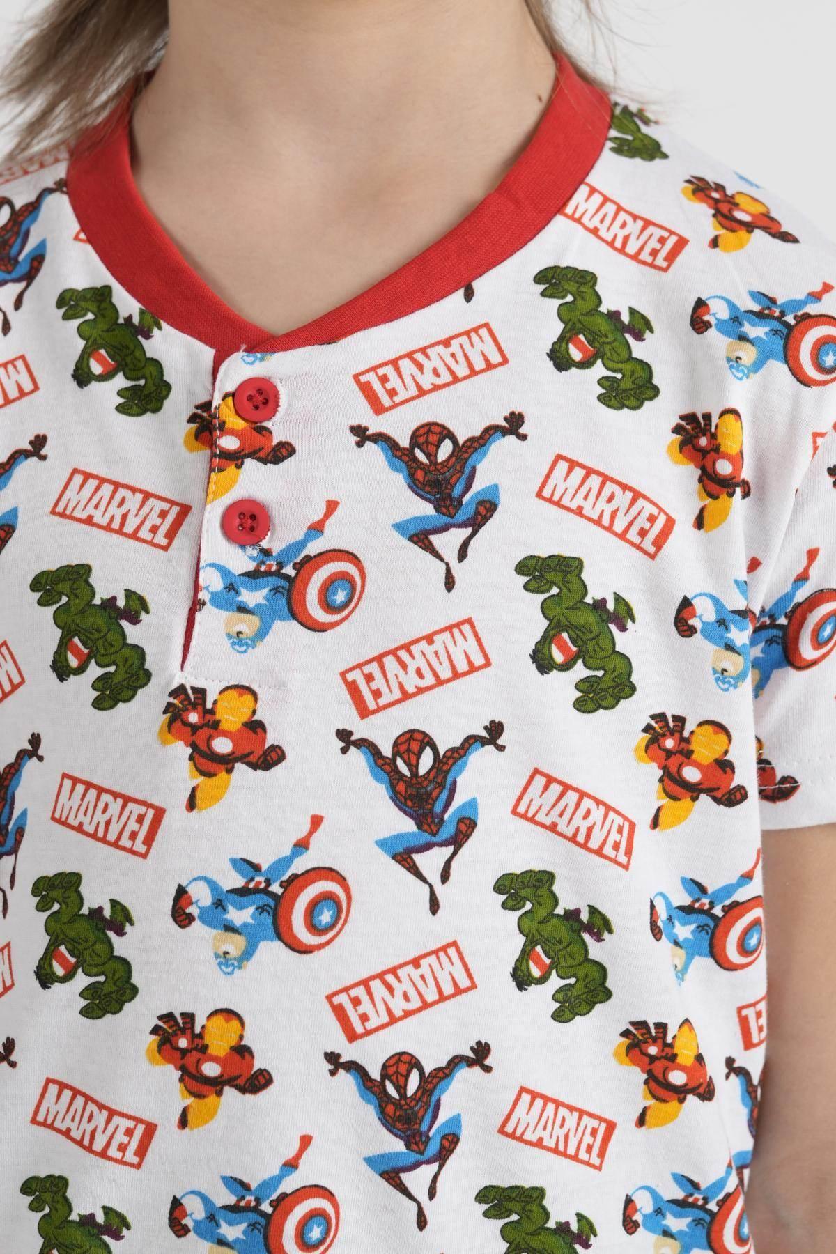 Pigiama Bimbo Mezza Manica Pantalone Corto Disegno Marvel - immagine 3