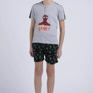 Pigiama Bimbo Mezza Manica Pantalone Corto Disegno Spiderman