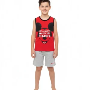 Pigiama Bimbo Giro Manica Pantalone Corto Disegno Mickey