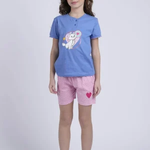 Pigiama Bimba Mezza Manica Pantalone Corto Disegno Aristogatti Marie