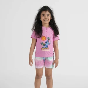 Pigiama Bimba Mezza Manica Pantalone Corto Disegno Stitch