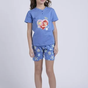 Pigiama Bimba Mezza Manica Pantalone Corto Disegno Ariel
