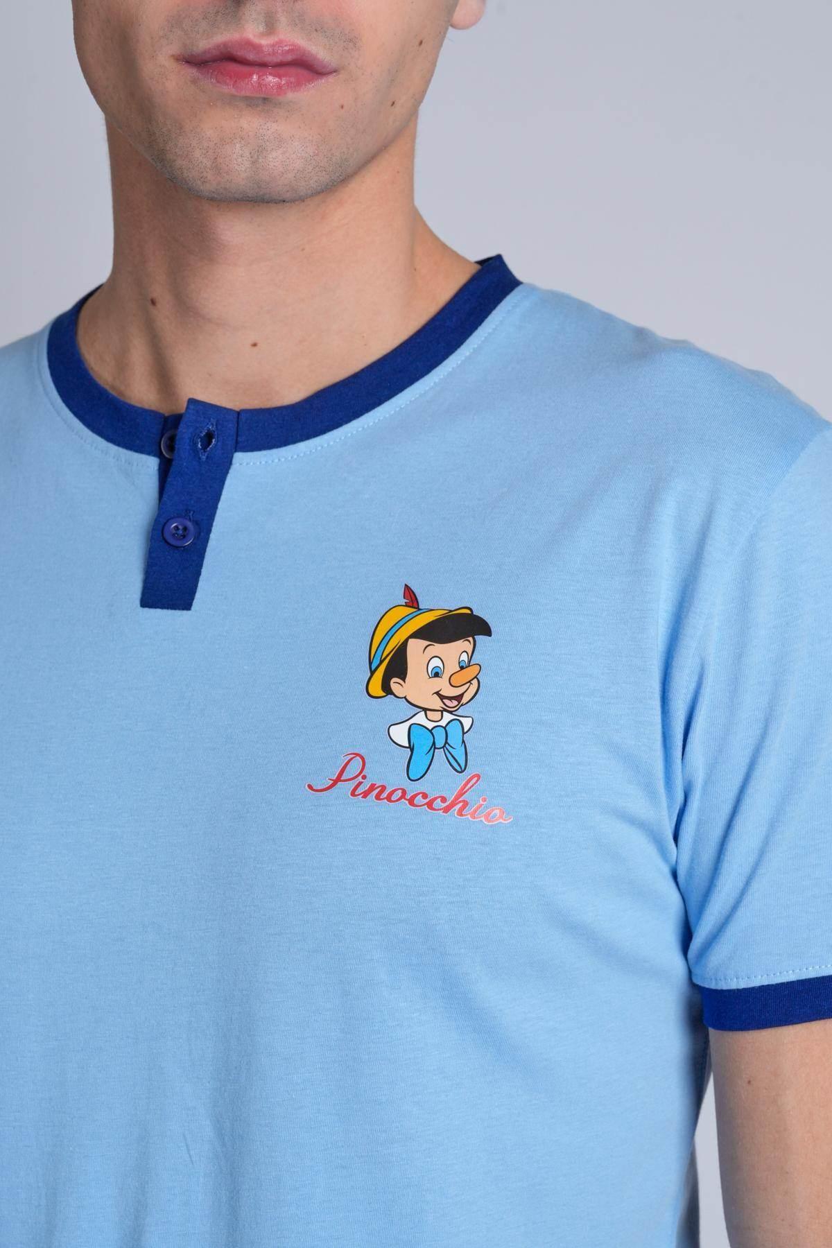 Pigiama Uomo Manica Lunga Pantalone Lungo - Disegno Pinocchio - immagine 4